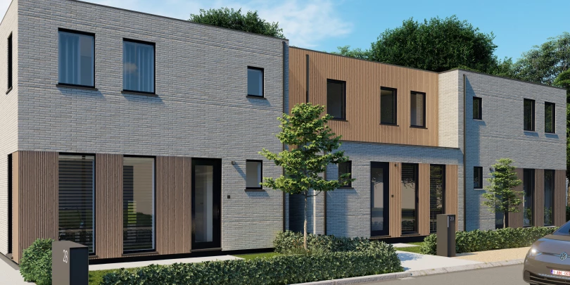 Ecohuis bouwt drie modulaire nieuwbouwwoningen voor het IOK in Geel - Thumbnail